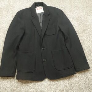 Levi's Wool Blend‎ Blazer Jacket Black Mens L Large Two Button